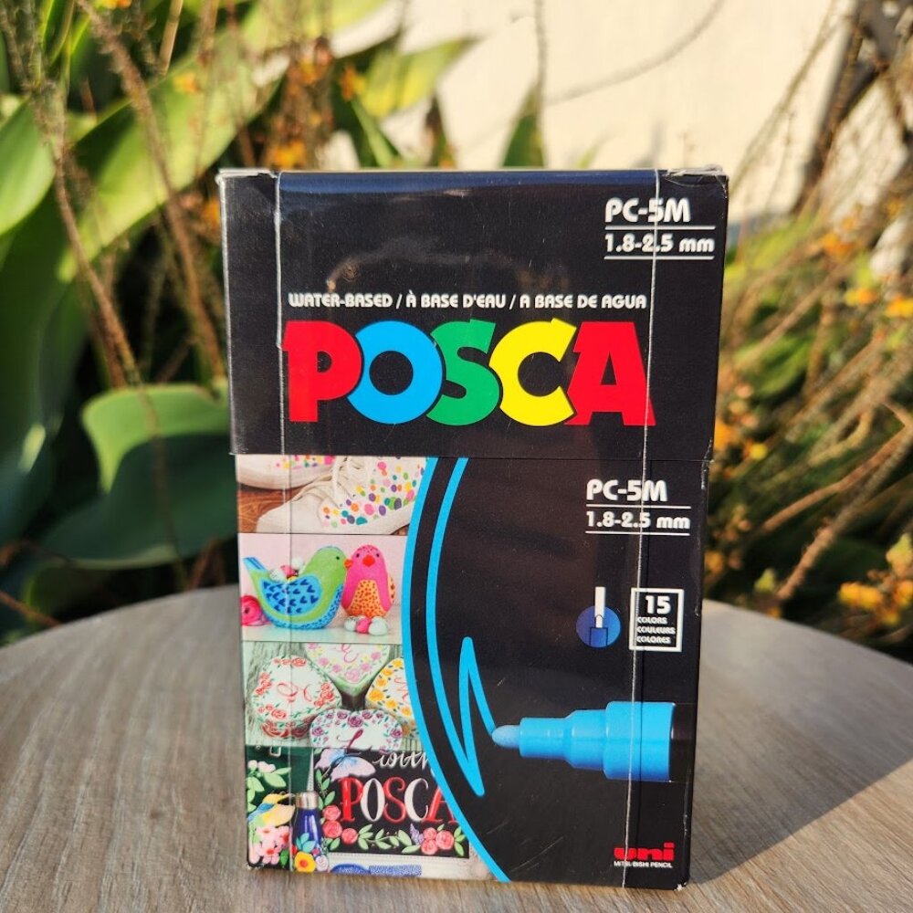NEW 15 POSCA Paint Markers 5M Medium Tip Acrylic Paint Pens Art Supplies PC-5M 1